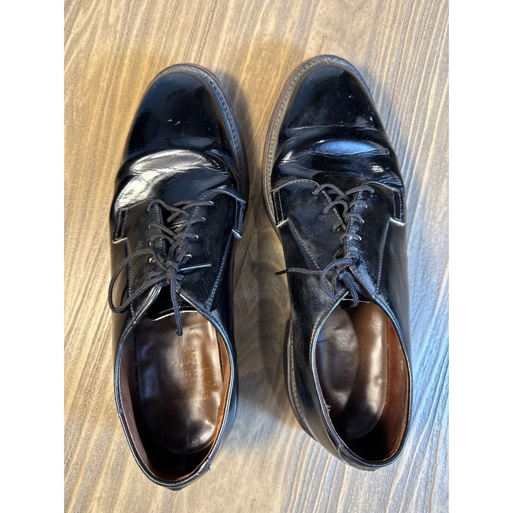 Bates Oxford Dress Shoes Mens 9D Black High Gloss Military Uniform 23103